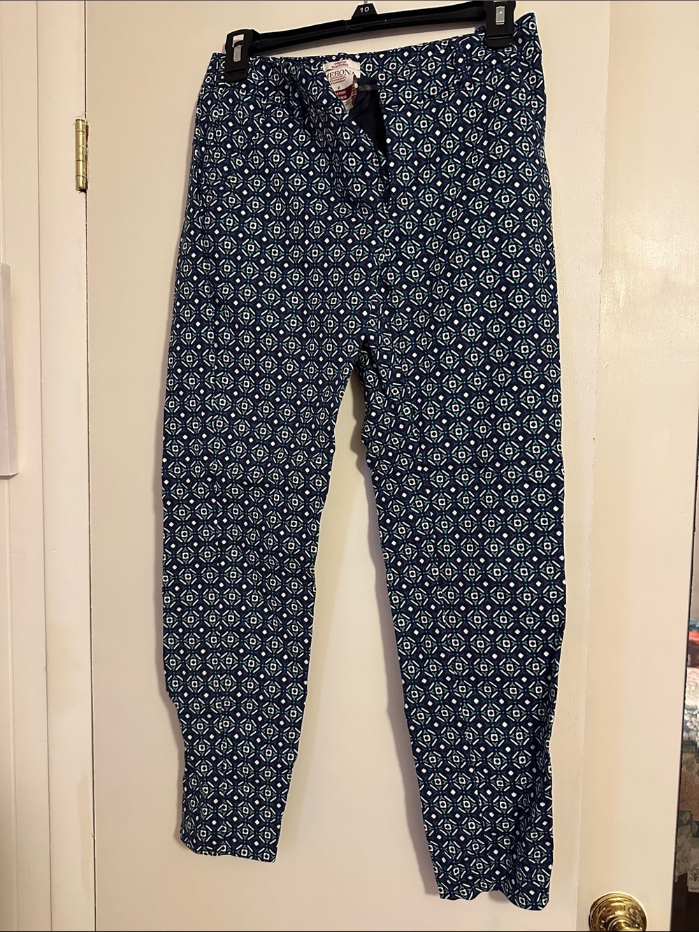 Merona Navy Geometric Skinny Pull-On Pants